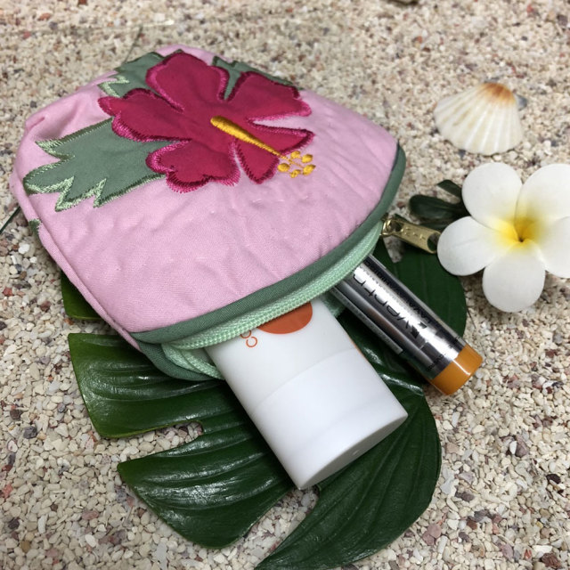ハワイアンキルト Hawaiian Quilt ハイビスカスコインケース ピンク