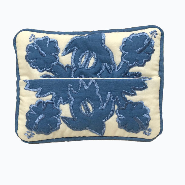 ハワイアンキルト ポケットティッシュケース ホヌ柄 Hawaiian Quilt