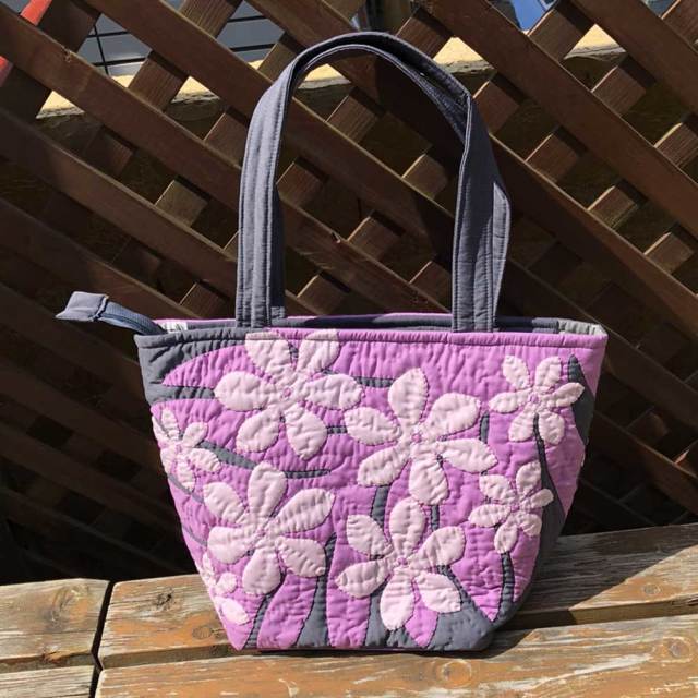 Hawaiianquilt ハワイアンキルトバッグ ピンクティアレ柄 ハンドバッグ