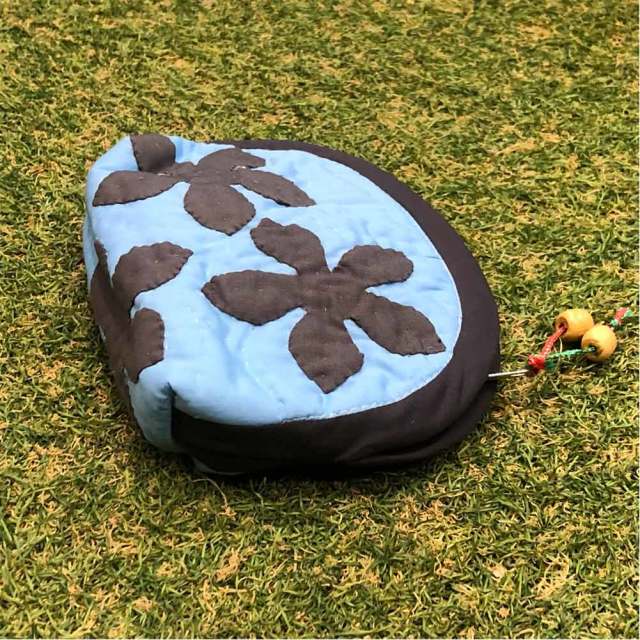 ハワイアンキルト ポーチ ティアレ柄 ブルー 化粧ポーチ 小物入れ 人気 かわいい ギフト プレゼント おすすめ 女の子 誕生日