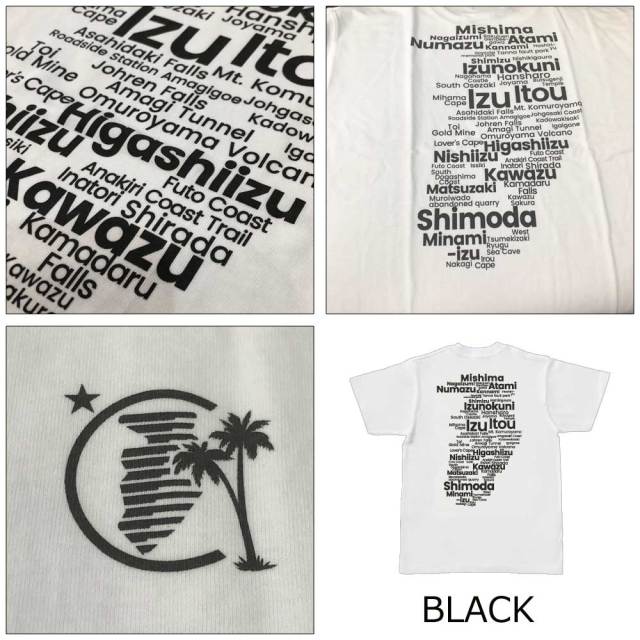 Tシャツ オリジナル メンズ レディース 半袖 伊豆ジオタイポグラフィー Tシャツ IZU GEO typography Tee