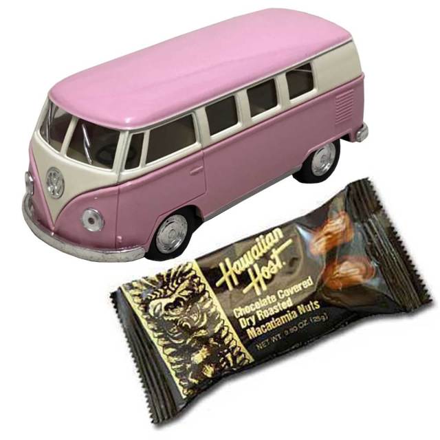 バレンタインギフト ダイキャストミニカー　1962 VW クラシカルバス パステル×チョコバーセット