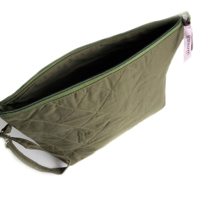 ハワイアンキルト ハンドバッグ モンステラ×プルメリア グリーン