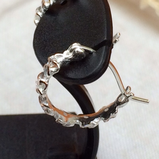 ハワイアンジュエリー　プルメリアリングピアス　シルバー/シルバーピアス ハワインアクセサリー