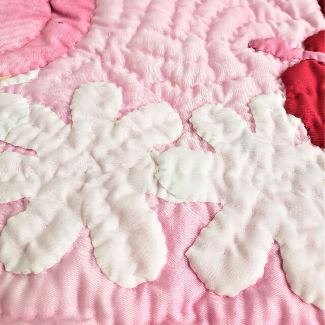 ハワイアンキルト クッションカバー タイダイ染め むら染 フラミンゴ