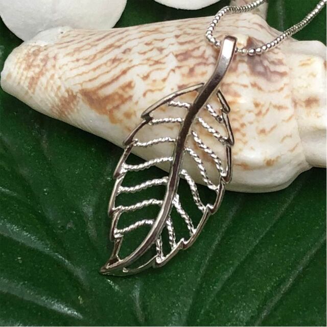 ハワイアンジュエリー ネックレス チェーン付き ペンダント シルバー マイレリーフ Maile Leaf レディース
