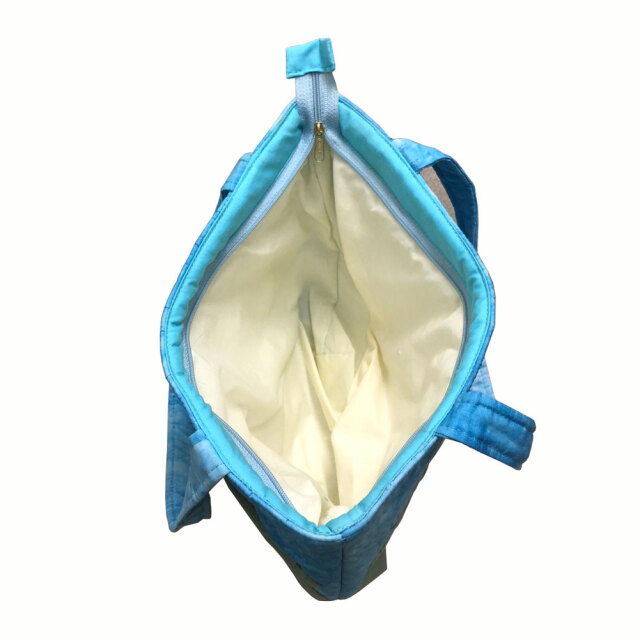 ハワイアンキルト バッグ ブルータイダイ ハイビスカス柄