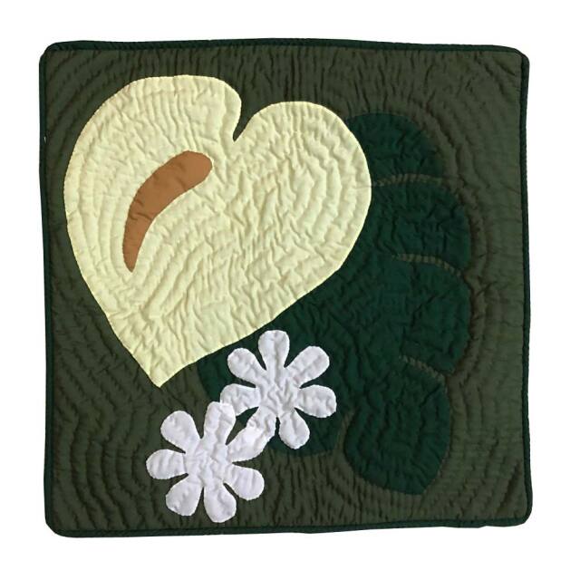 ハワイアンキルト 45cm×45cm用 クッションカバー アンスリウム柄