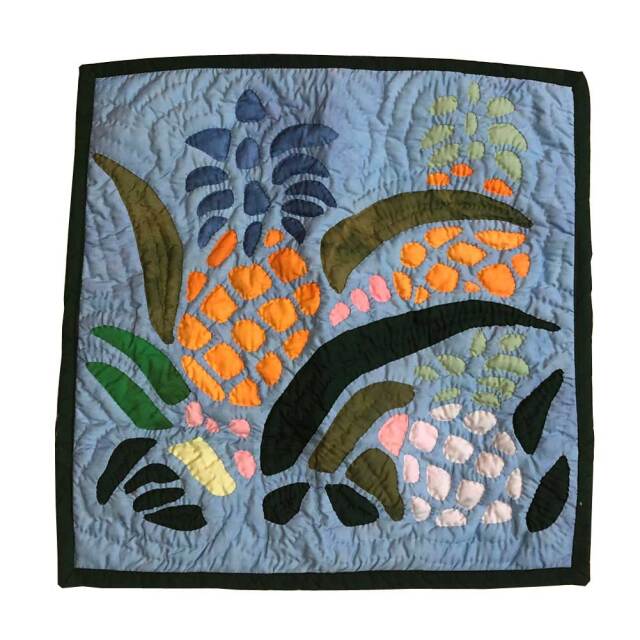 ハワイアンキルト 45cm×45cm用 クッションカバー パイナップル柄 タイダイ生地