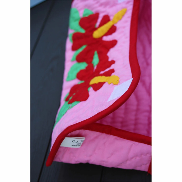 ハワイアンキルト　Hawaiian Quilt　ティッシュボックスカバー ハイビスカス