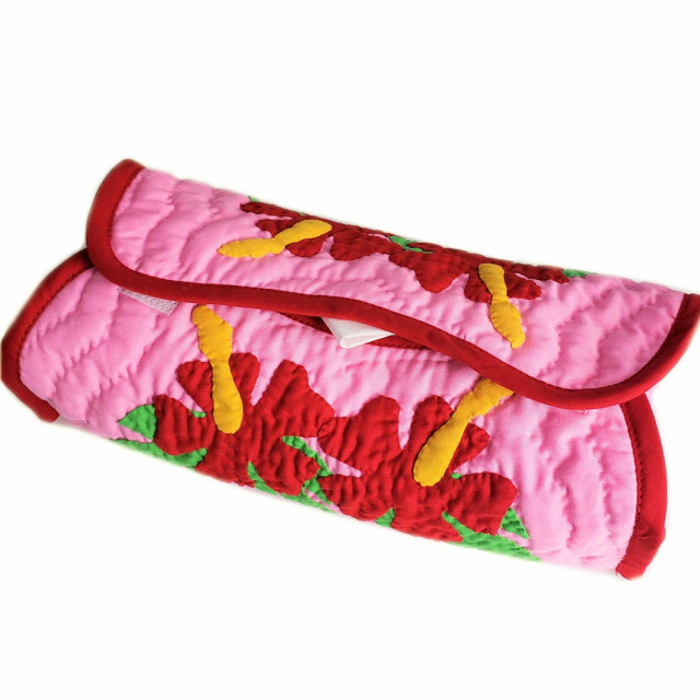 ハワイアンキルト　Hawaiian Quilt　ティッシュボックスカバー ハイビスカス