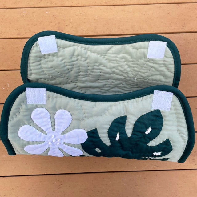 ハワイアンキルト Hawaiian Quilt ティッシュボックスカバー モスグリーン