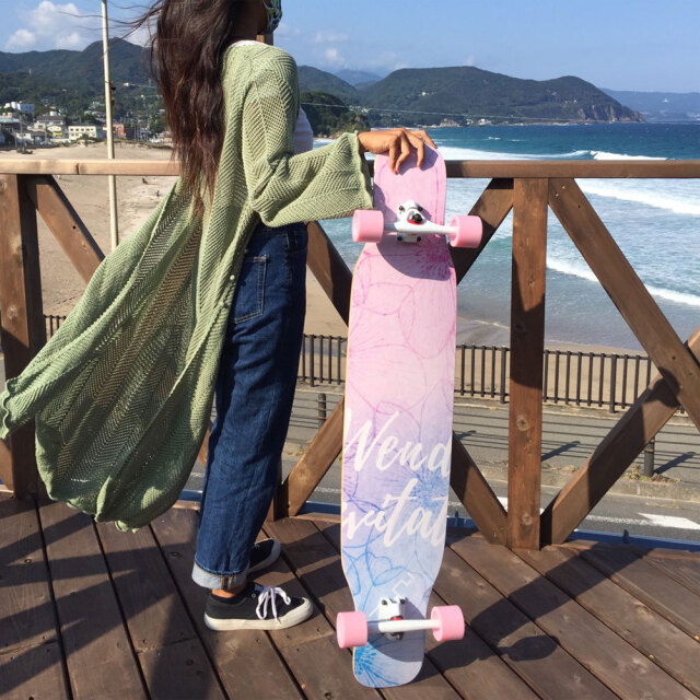 ロングスケートボード コンプリート クルーザー ロングボード 四輪