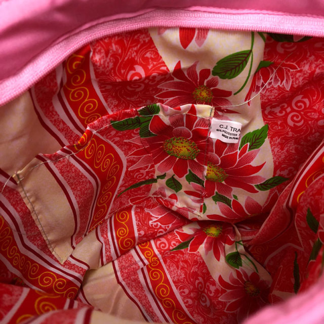 ハワイアンキルト ハンドバッグ ティアレ×シダ ピンク Hawaiian quilt