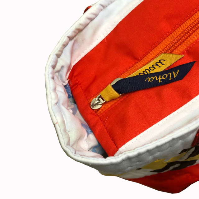 ハワイアンキルト バッグ  ホヌ×イエロープルメリア柄  ホワイト×オレンジ 人気 かわいい ギフト プレゼント 女の子