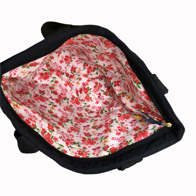 ハワイアンキルト バッグ ブラック×レッドタイダイ ウル パンノ木柄  人気 かわいい