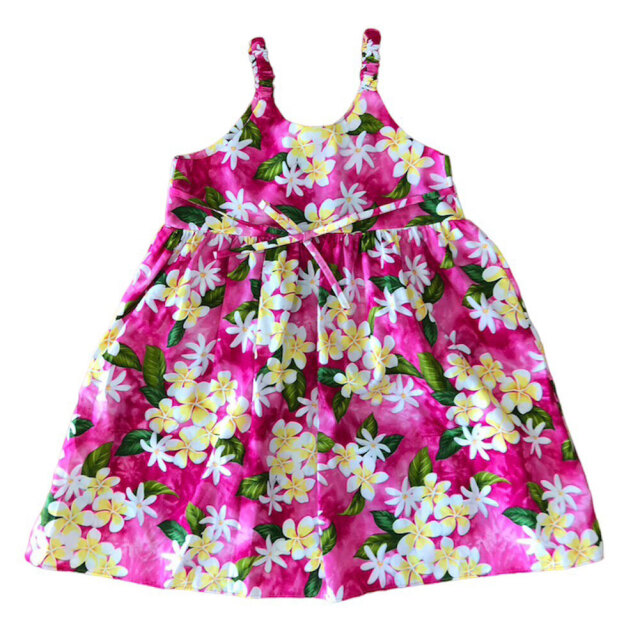 子供服ハワイアン キッズワンピース ハワイアンフラワー ピンク