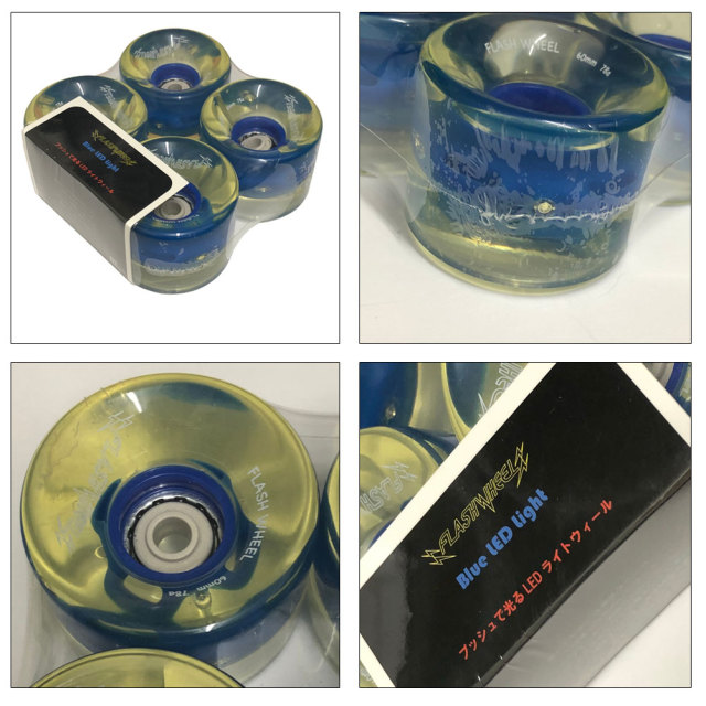 スケートボード 蓄光で光るクルーザーウィール フラッシュウィール