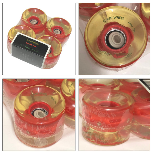 スケートボード 蓄光で光るクルーザーウィール 60mm 78a フラッシュウィール