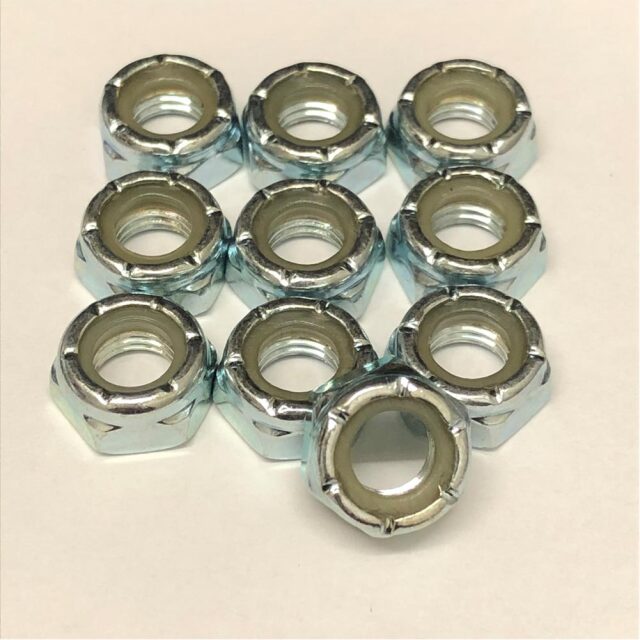 スケートボード用 アクスルナット 10個 シルバー