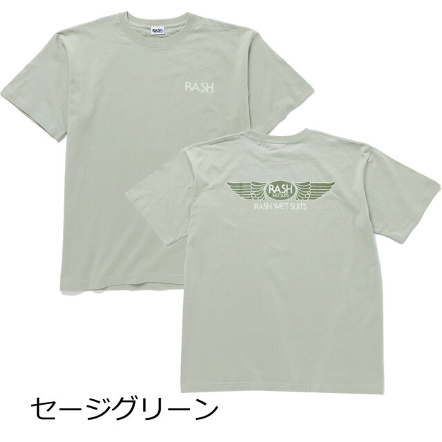 メンズ Tシャツ 半袖 2023 RASH ラッシュ 羽バックTee ギフト