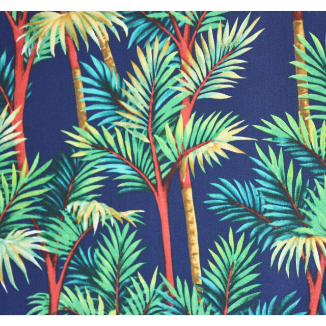 ハワイアン生地 ブルー ヤシ パーム