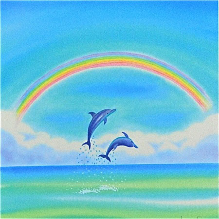 栗乃木ハルミ イラストフレームセット 虹2 額入り絵画 348mm×348mm Cタイプ hk0036