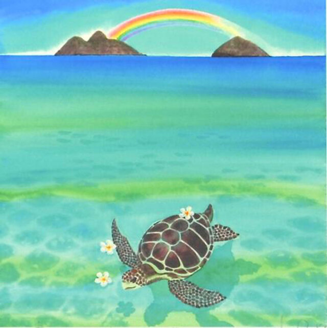 栗乃木ハルミ イラストフレームセット honu3 額入り絵画 268×268mm Bタイプ hk0093