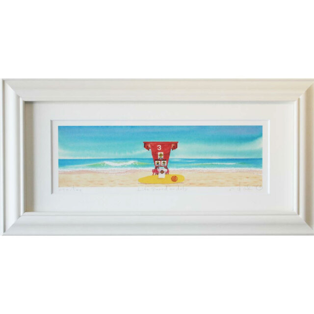 栗乃木ハルミ イラストフレームセット life guard on duty 額入り絵画 532mm×268mm Sタイプ