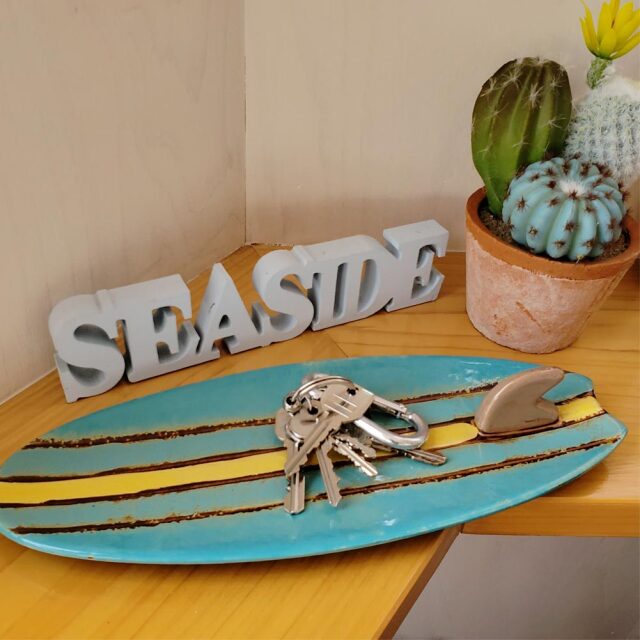 セラミックプレート サーフボード ブルー インテリア雑貨 小物入れ