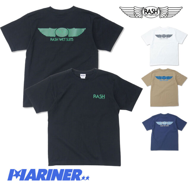メンズ Tシャツ 半袖 2022 RASH ラッシュ 羽バックTee 6oz ギフトプレゼント 男性 人気 父の日ギフト スミ アイビーグリーン サンドカーキ ホワイト 白 黒 緑 ブラック カーキ ネイビー ホワイト  S M L XL 大人 男性
