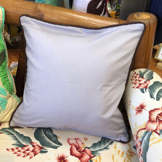 ハワイアンキルト クッションカバー グレーホヌ 46cm×46cm 完成品 ハンドメイド