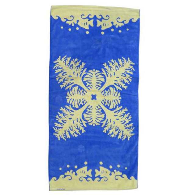 キャシーマム ハワイアンキルト柄 バスタオル モアナ  ブルー ルアナシリーズ 6