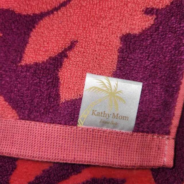 キャシーマム ハワイアンキルト柄 バスタオル トーチジンジャー オレンジ