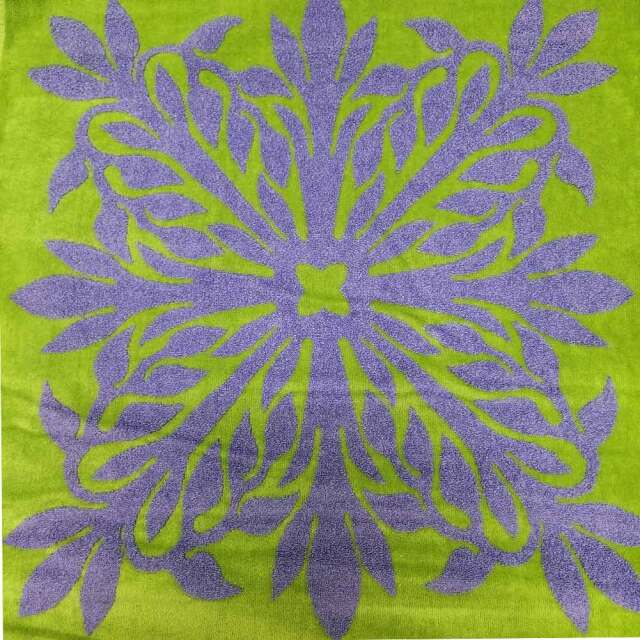 キャシーマム ハワイアンキルト柄 バスタオル ヘリコニア グリーン