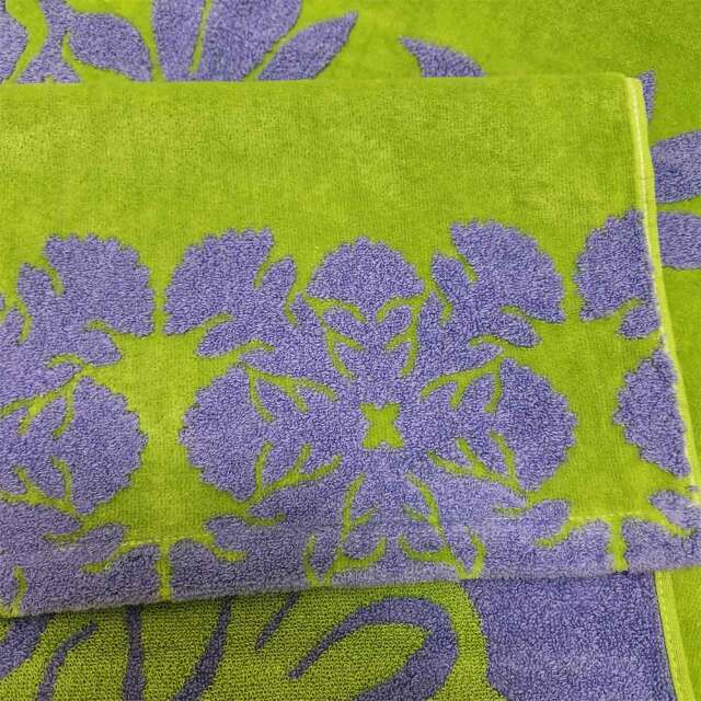 キャシーマム ハワイアンキルト柄 バスタオル ヘリコニア グリーン