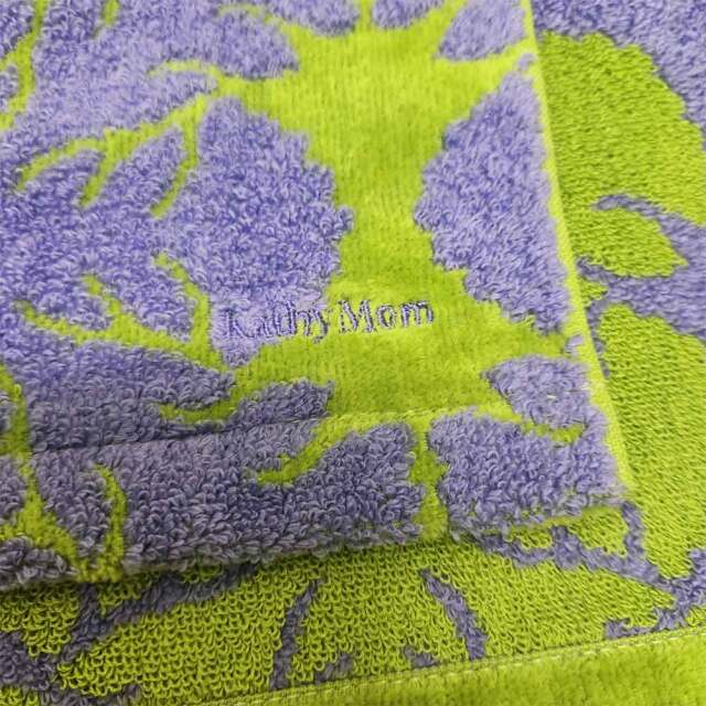 キャシーマム ハワイアンキルト柄 バスタオル ヘリコニア グリーン