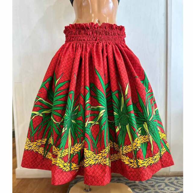 パウスカートシングル大人用  レッド ハラレイ ラウハラ 3本ゴム 73cm4ヤード使用