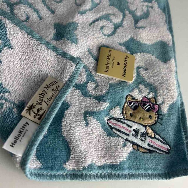 ハンドタオル 1枚 個別包装 水色 グレー ハローキティー