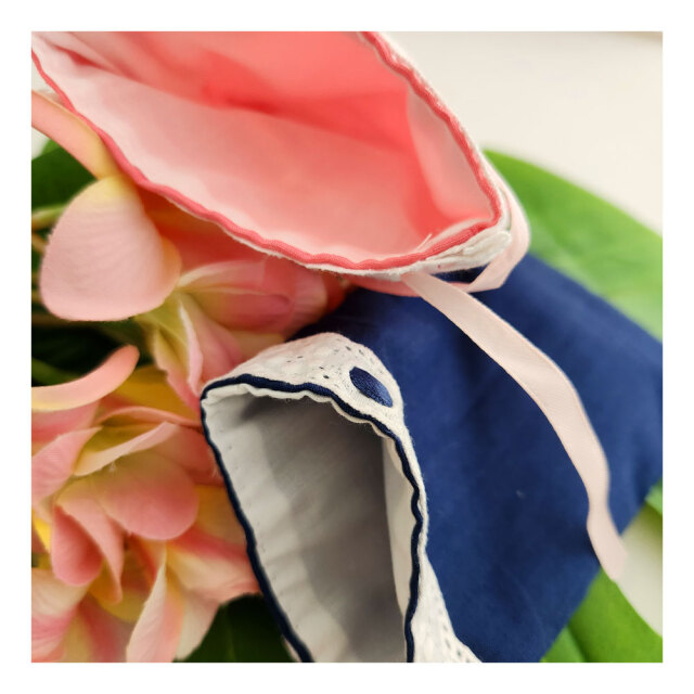 サシェ サシェバック 2カラー モンステラ プルメリア柄 ネイビー