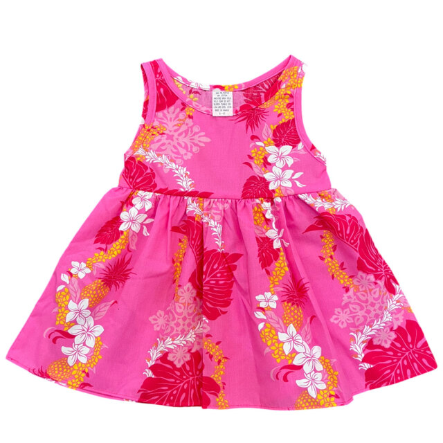 子供服ハワイアン ワンピース ピンク ブルー 2カラー