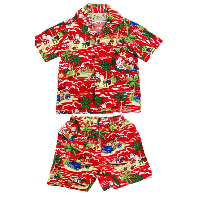 子供服ハワイアン サンタクロース アロハセット ハワイアン 波乗り
