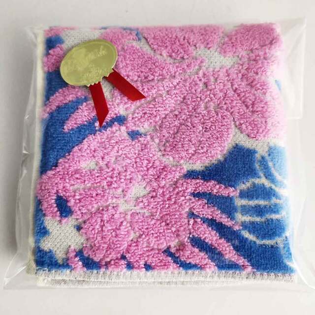 マエマエハンドタオル ハンカチ タオル 1枚 ピンク ハイビスカス 桃色