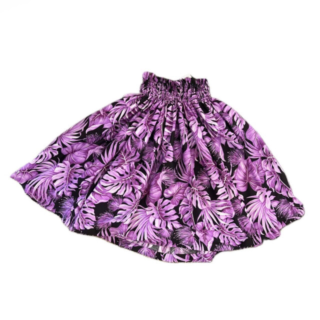 パープル レフア モンステラ リーフ ALOHA FABRICS 3本ゴム 73cm