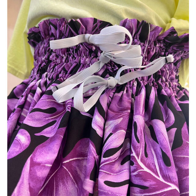 パープル レフア モンステラ リーフ ALOHA FABRICS 3本ゴム 73cm
