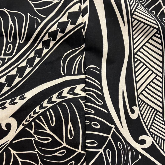 ハワイアン ワンピース 3way ブラック モンステラ カパ タパ