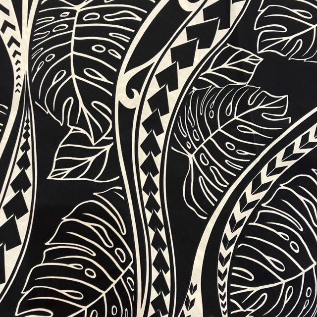 ハワイアン ワンピース 3way ブラック モンステラ カパ タパ