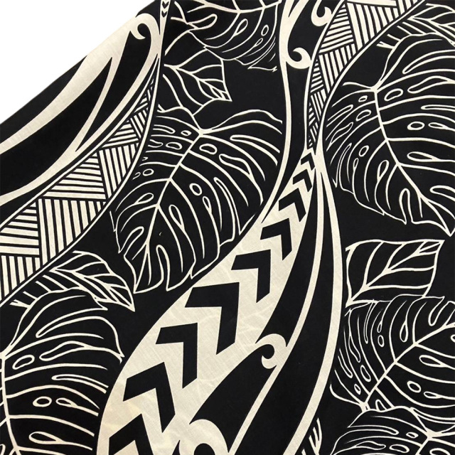 ハワイアン ワンピース 3way ブラック モンステラ カパ タパ