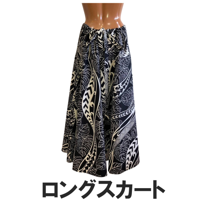 ハワイアン ワンピース 3way ブラック モンステラ カパ タパ