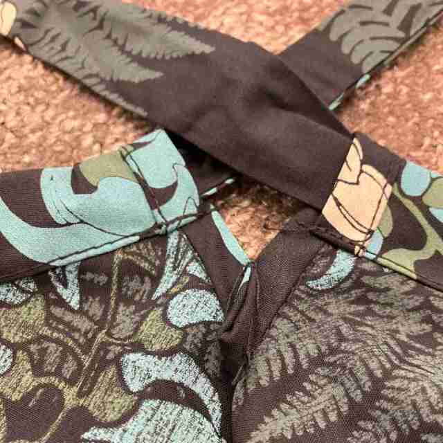 ハワイアン ワンピース 3way ネイビー シダ レイ柄
